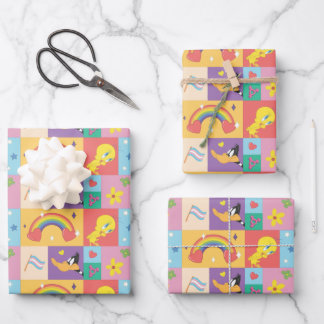 DAFFY DUCK™ & TWEETY™ - Pride Patroon Inpakpapier Vel