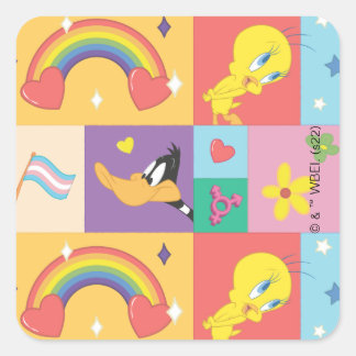DAFFY DUCK™ & TWEETY™ - Pride Patroon Vierkante Sticker