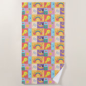 DAFFY DUCK™ & TWEETY™ - Pride Pattern Strandlaken (Voorkant)