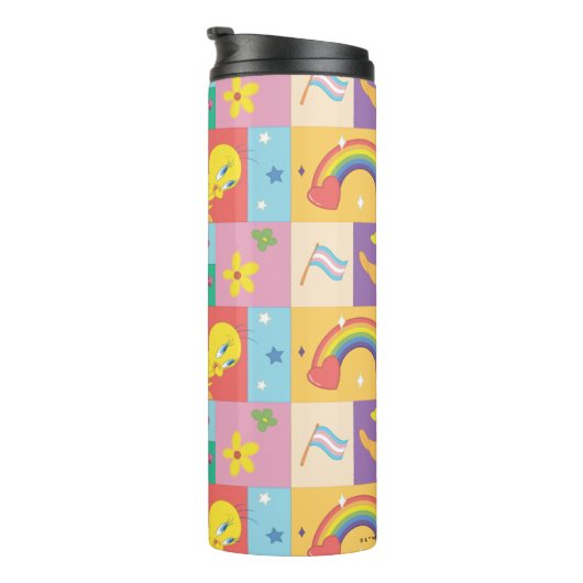 DAFFY DUCK™ & TWEETY™ - Pride Pattern Thermosbeker (Geroteerd rechts)