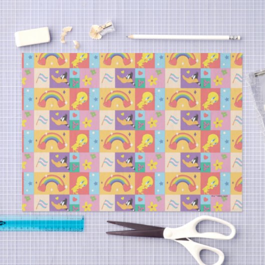 DAFFY DUCK™ & TWEETY™ - Pride Pattern Tissuepapier (Craft)