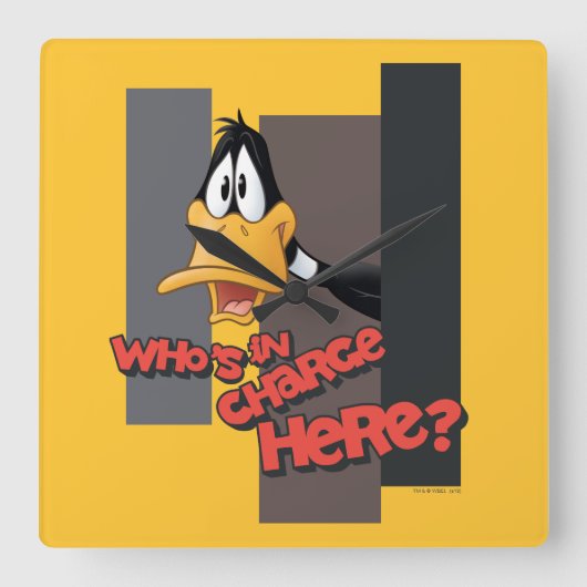 DAFFY DUCK™ "Who is in Charge here" Vierkante Klok (Voorkant)