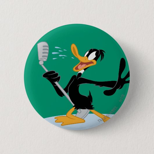 DAFFY DUCK™ Zingt Ronde Button 5,7 Cm (Voorkant)
