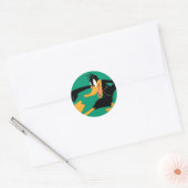DAFFY DUCK™ Zwingend een Punch Ronde Sticker (Envelop)