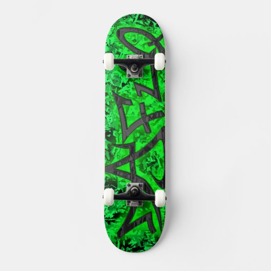 Dafuq Street Writer Green on Green Camo Skateboard (Voorkant)