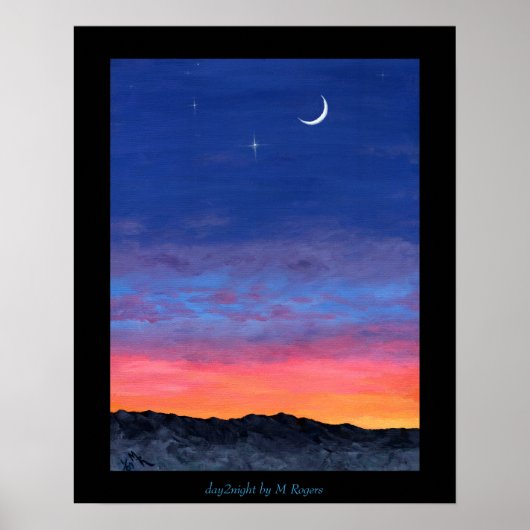 dag2night Sunset to Twilight Painting Poster (Voorkant)