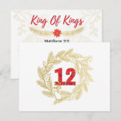 Dag 12. Namen van Jezus | Koning van Kings Advent Briefkaart (Voorkant / Achterkant)