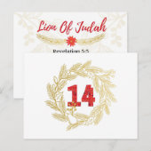 Dag 14. Namen van Jezus |Lood van Judah Advent Briefkaart (Voorkant / Achterkant)