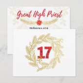 Dag 17. Namen van Jezus Grote Priste Advent Briefkaart (Voorkant / Achterkant)