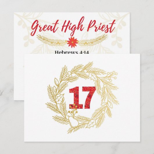 Dag 17. Namen van Jezus Grote Priste Advent  Briefkaart (Voorkant / Achterkant)