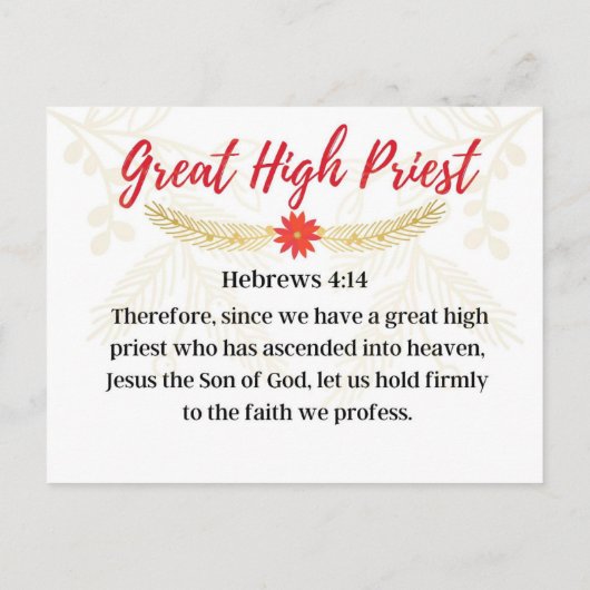 Dag 17. Namen van Jezus Grote Priste Advent Briefkaart (Achterkant)