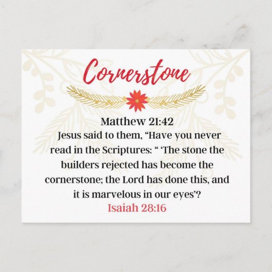 Dag 18. Namen van Jezus | Cornerstone Advent Briefkaart (Achterkant)