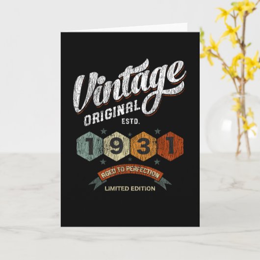  dag 1931 - 91ste verjaardag kaart (Gele Bloem)