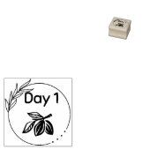 Dag 1 postzegel op cacao rubberstempel (Gestempeld)