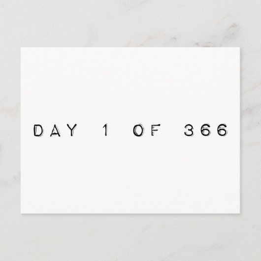 dag 1 van 366 MAAL MAXIMUMJAAR Briefkaart (Voorkant)