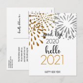 Dag 2020 Hallo 2021| Festive Fireworks Feestdagenkaart (Voorkant / Achterkant)