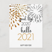Dag 2020 Hallo 2021| Festive Fireworks Feestdagenkaart (Voorkant)