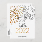 Dag 2021 Hallo 2022 | Festive Fireworks Feestdagenkaart (Voorkant / Achterkant)