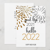 Dag 2021 Hallo 2022 | Festive Fireworks Feestdagenkaart (Voorkant / Achterkant)