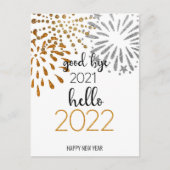 Dag 2021 Hallo 2022 | Festive Fireworks Feestdagenkaart (Voorkant)