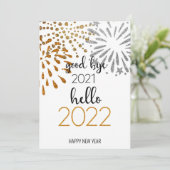 Dag 2021 Hallo 2022 | Festive Fireworks Feestdagenkaart (Staand voorkant)