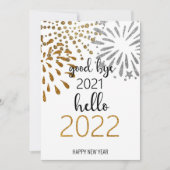 Dag 2021 Hallo 2022 | Nieuw jaar vuurwerk Feestdagenkaart (Voorkant)