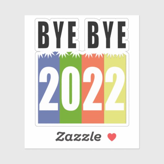Dag 2022, gelukkig nieuwjaar 2023, grappig sticker (Vel)