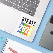 Dag 2022, gelukkig nieuwjaar 2023, grappig sticker (Laptop met iPhone)