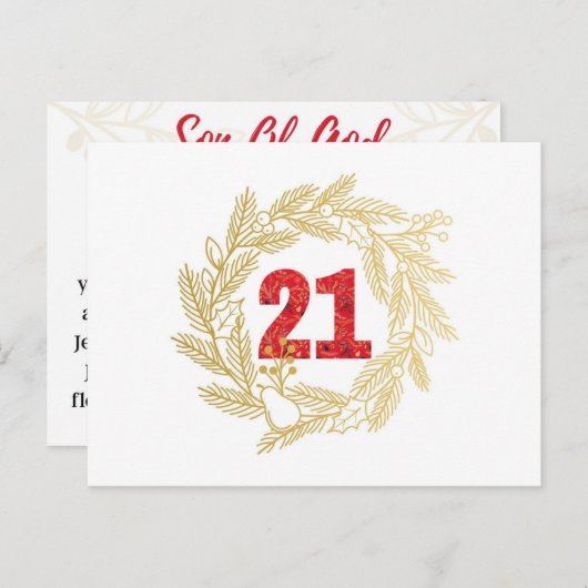 Dag 21 | Namen van Jezus | Zoon van God Advent Briefkaart (Voorkant / Achterkant)