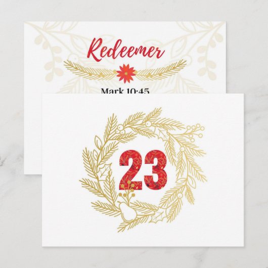 Dag 23 | Namen van Jezus | Redeemer Advent Briefkaart (Voorkant / Achterkant)