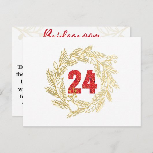 Dag 24 | Namen van Jezus | Bridegroom Advent  Briefkaart (Voorkant / Achterkant)