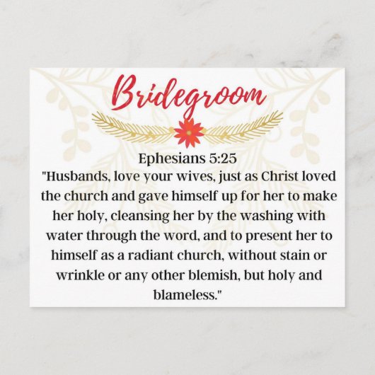 Dag 24 | Namen van Jezus | Bridegroom Advent  Briefkaart (Achterkant)