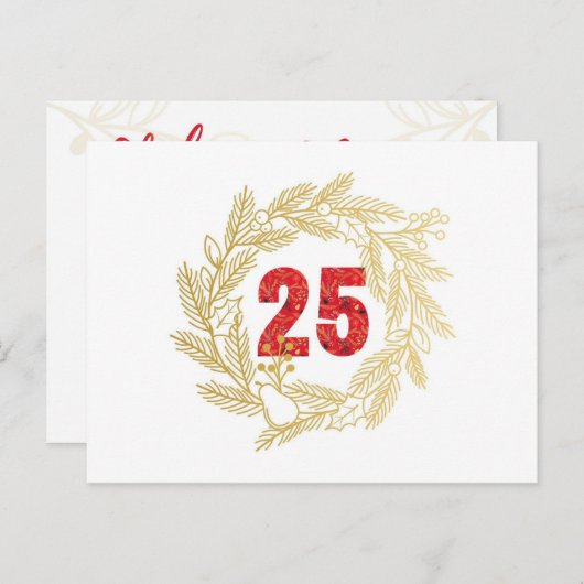 Dag 25 | Namen van Jesus Alpha en Omega Advent  Briefkaart (Voorkant / Achterkant)