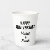 Dag 25e huwelijksfeest papieren bekers (Achterkant)