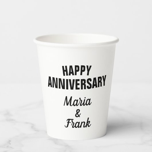 Dag 25e huwelijksfeest papieren bekers (Achterkant)