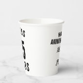 Dag 25e huwelijksfeest papieren bekers (Links)