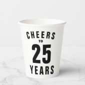 Dag 25e huwelijksfeest papieren bekers (Voorkant)