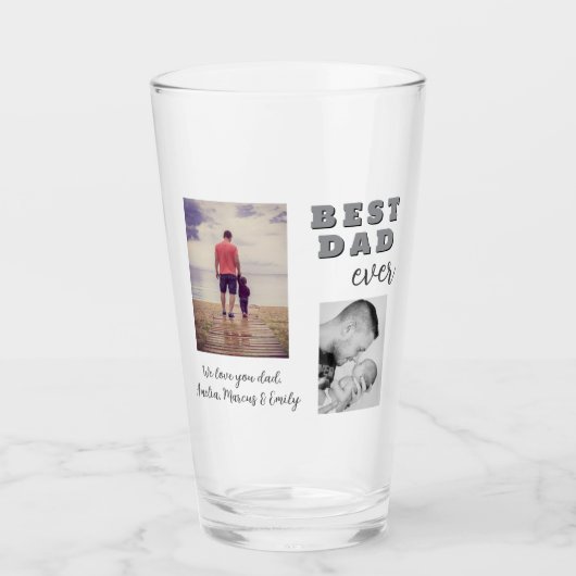 Dag 2 Foto Collage van de beste slechte vader Glas (Voorkant)