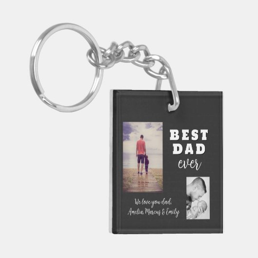 Dag 2 Foto Collage van de beste slechte vader Sleutelhanger (Voorkant Links)