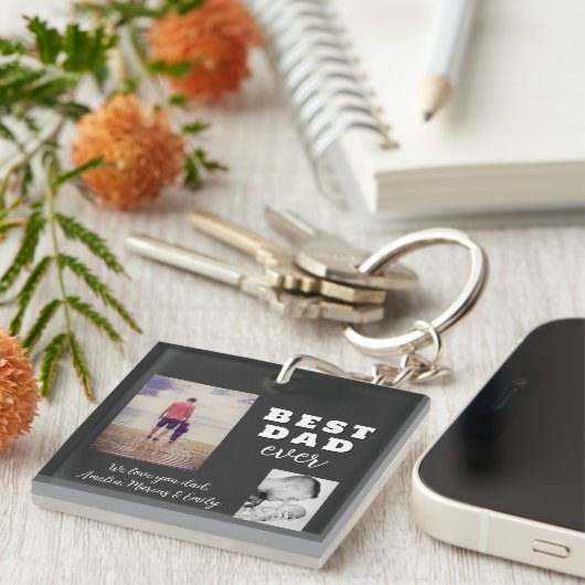 Dag 2 Foto Collage van de beste slechte vader Sleutelhanger (Voorkant Rechts)