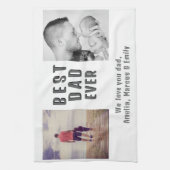 Dag 2 Foto Collage van de beste slechte vader Theedoek (Verticaal)