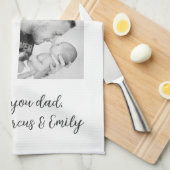 Dag 2 Foto Collage van de beste slechte vader Theedoek (Quarter Fold)