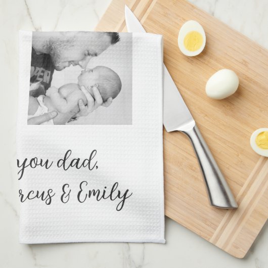 Dag 2 Foto Collage van de beste slechte vader Theedoek (Quarter Fold)