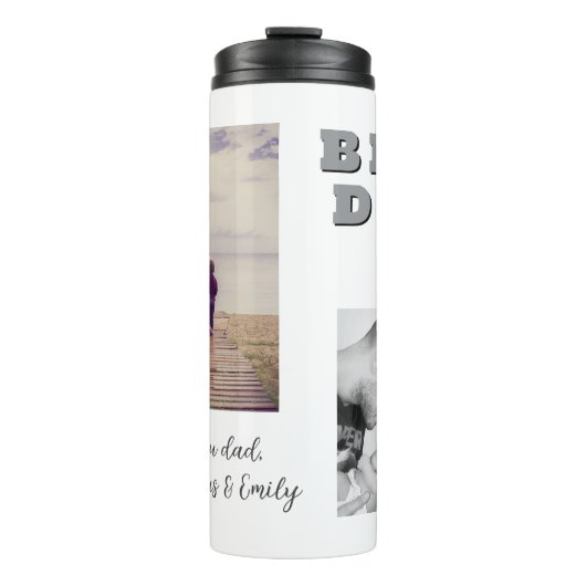 Dag 2 Foto Collage van de beste slechte vader Thermosbeker (Voorkant)