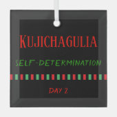 Dag 2 Kujichagulia Principle Kwanzaa Glas Ornament (Voorkant)