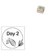 Dag 2, postzegel op cacao rubberstempel (Gestempeld)