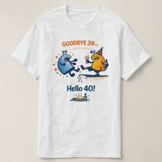Dag 39 – Hallo 40 Uniseks T-shirt (Design voorkant)