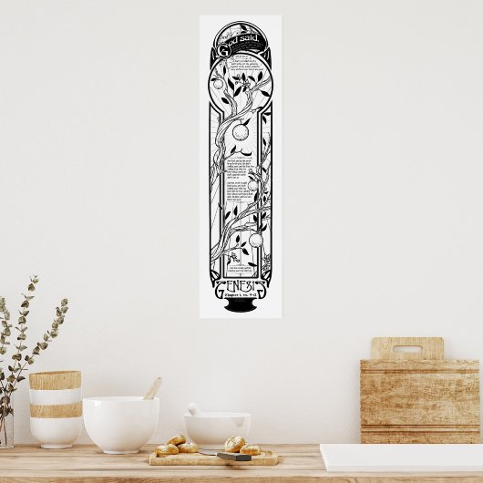 Dag 3 van de schepping poster (Keuken)