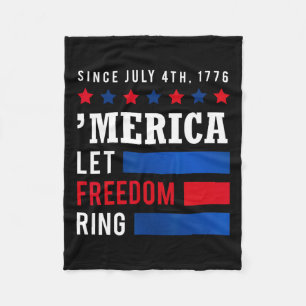 Dag 4 juli Amerikaanse vlag Amerika Laat Vrijheid  Fleece Deken