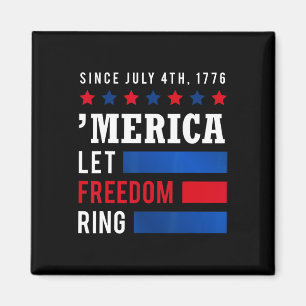 Dag 4 juli Amerikaanse vlag Amerika Laat Vrijheid Magneet